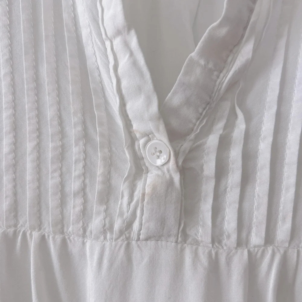 Women’s White Blouse Top Loose Fit Flowy Short Sleeve Basic Everyday Casual - Picture 9 of 11